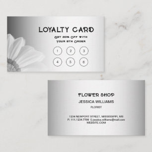 Blurred Grey Background Blurred Gerbera Flower Loyalty Card