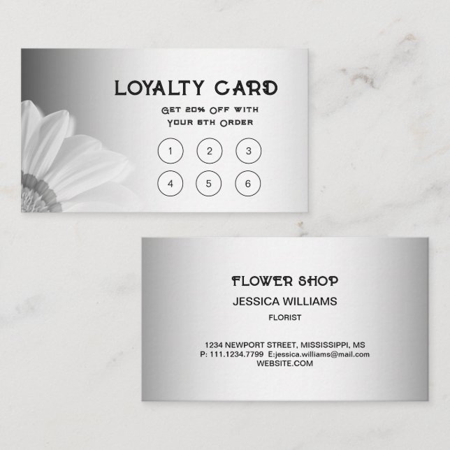 Blurred Grey Background Blurred Gerbera Flower  Loyalty Card (Front/Back)