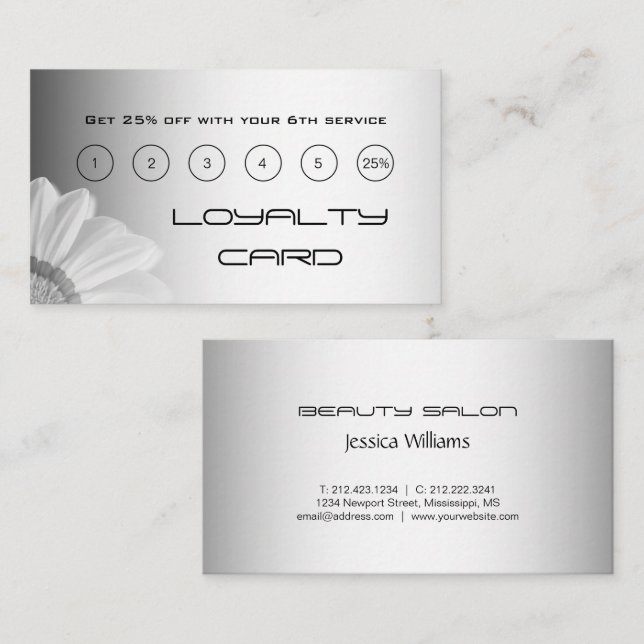Blurred Grey Background Blurred Gerbera Flower  Loyalty Card (Front/Back)