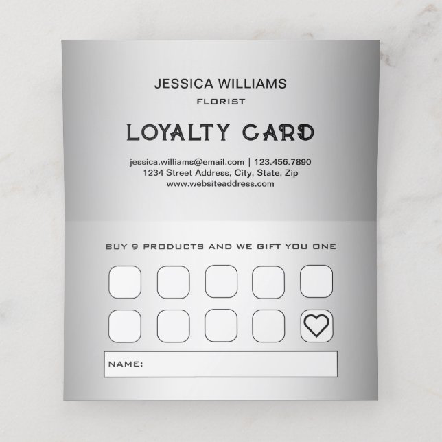 Blurred Grey Background Blurred Gerbera Flower  Loyalty Card (Inside Unfolded)