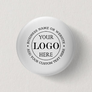 Blurred Grey Background Custom Logo Business 1 Inch Round Button