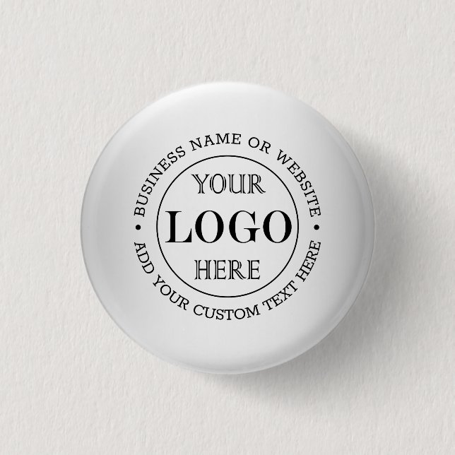 Blurred Grey Background Custom Logo Business 1 Inch Round Button (Front)
