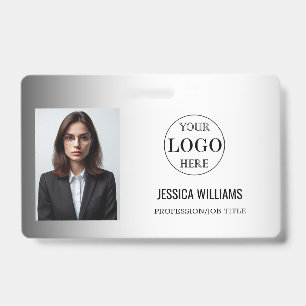 Blurred Grey Background Custom Logo Business Badge