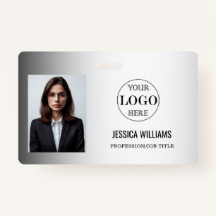 Blurred Grey Background Custom Logo Business Badge