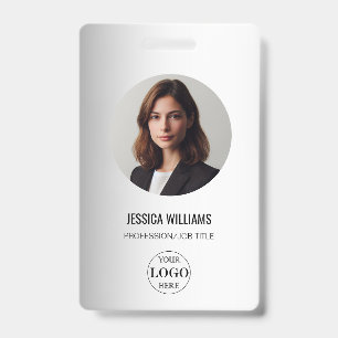 Blurred Grey Background Custom Logo Business Badge