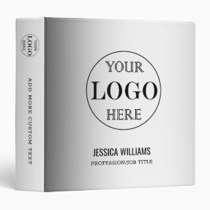 Blurred Grey Background Custom Logo Business Binder
