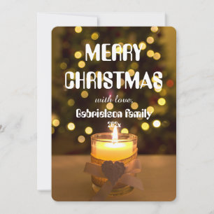 blurred light elegant family christmast customize holiday card