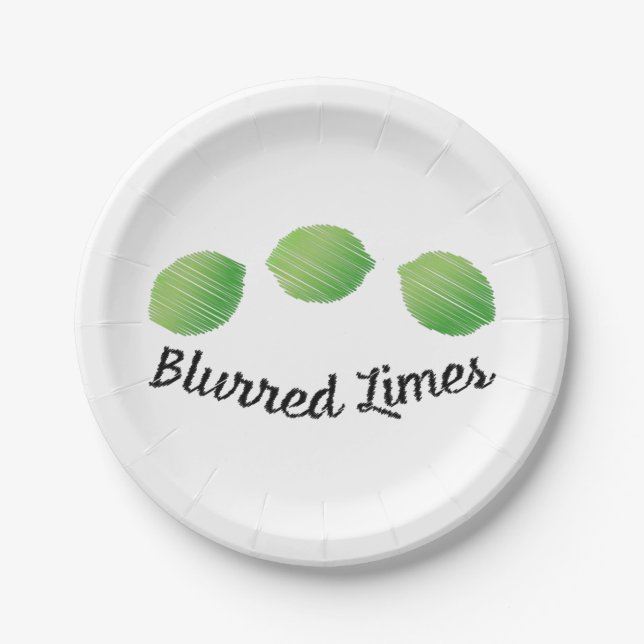 Blurred Limes Paper Plate (Front)