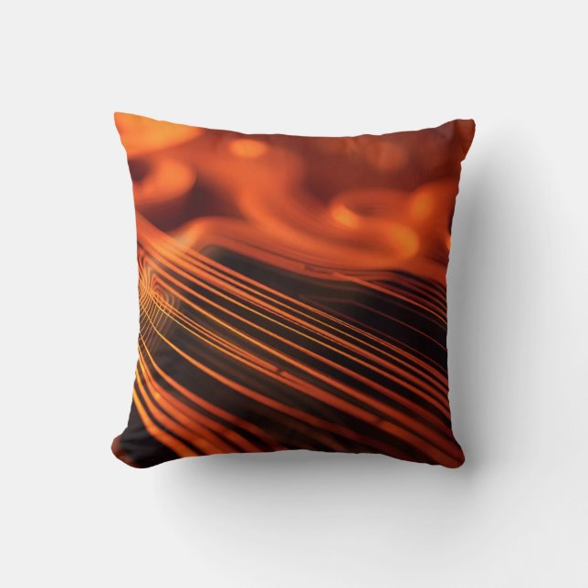 Blurred Lines in Warm Neutrals Throw Pillow (Front)