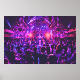 Blurred of club party in pastel colour style on so poster