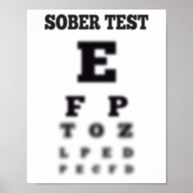 Blurred Sober Test Eye Chart (Front)