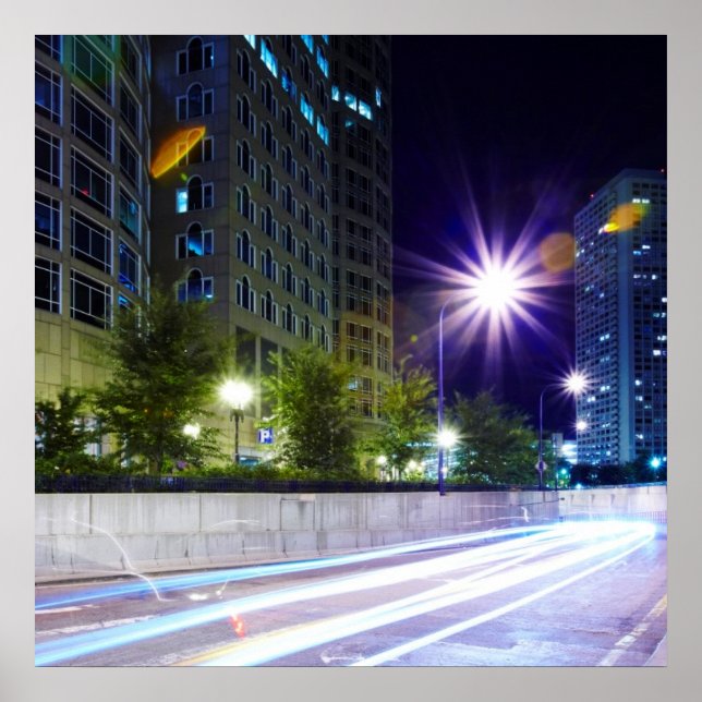 Blurred Traffic at Night Poster (Front)