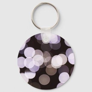 Blurred White Lights Abstract Key Chain