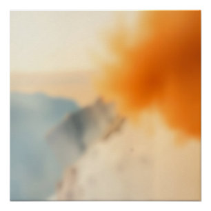 Blurry Art Neutral Warm Abstract Poster