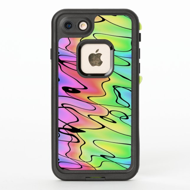 Blurry Rainbow in Pen and Watercolor LifeProof iPhone Case (Back)