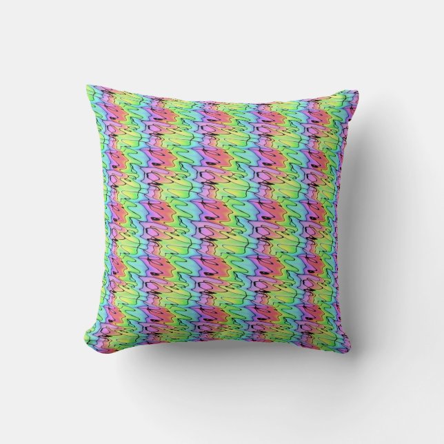 Blurry Rainbow Throw Pillow (Front)
