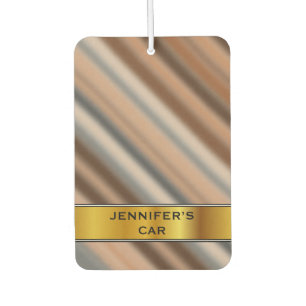 Blurry Rustic Inspired Stripes Pattern & Name Air Freshener