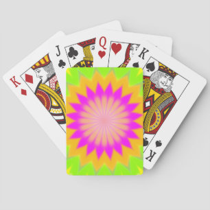 Blurry Vibrant Bursting Flower-Like Pattern Playing Cards