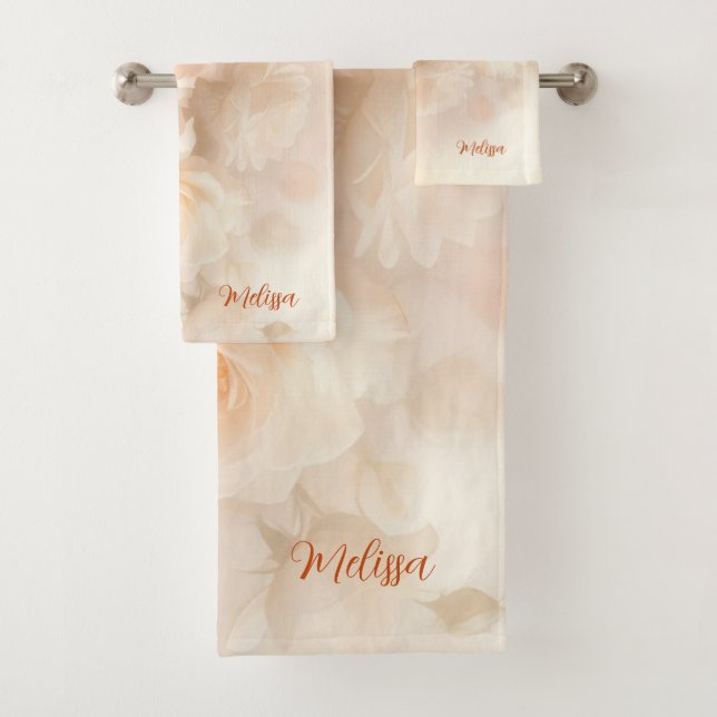 Blush 3 D Watercolor Roses Monogram (En situation)