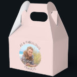 Blush 40 & Fabulous Photo Favor Box<br><div class="desc">Create your own personalized circle photo large gable favour boxes for her 40th birthday party. Customize the solid soft pink blush background colour or the black thin line text colour to match your photo. If you change the font type or size, you can fine tune the curvature of the text...</div>