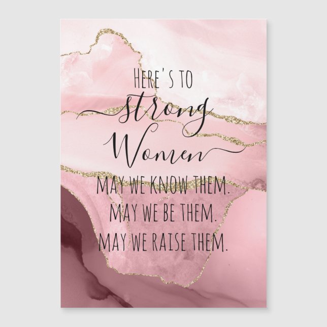 Blush Agate Here's to Strong Women (Front)