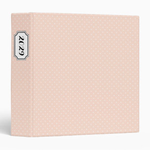 Blush and Black Elegant Dots and Bookplate Label Binder
