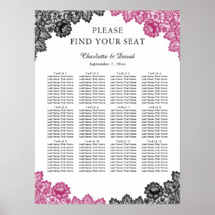 Blush and Black Wedding Seating Chart 12
