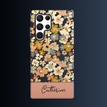 Blush and Bloom Samsung Galaxy Case<br><div class="desc">Samsung Case: Add a touch of bohemian elegance to your Samsung device with this stunning Vintage Boho Floral case. Featuring vibrant abstract florals on a pale black background, this protective yet slim case offers style and durability. Personalize it with your name in a beautiful handwritten font on a pink banner...</div>