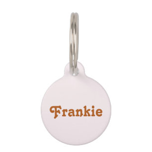 Blush and Burnt Orange Retro Pet Tag