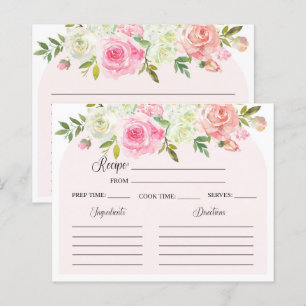 Blush and Cream Bridal Shower Recipe Card