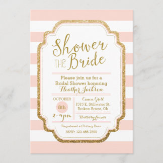 Blush And Gold Bridal Shower Invitation