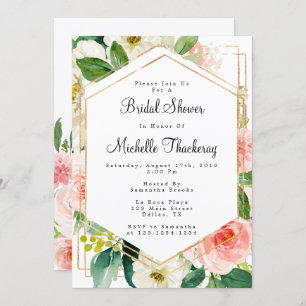 Blush And Gold Bridal Shower Invitation