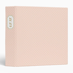 Blush and Gold Elegant Dots and Bookplate Label Binder