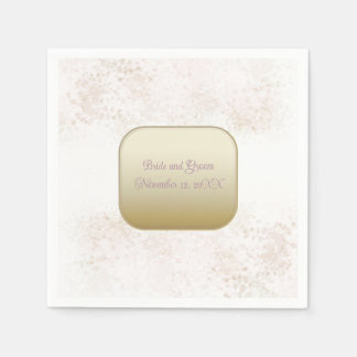 Blush and Gold Elegant Wedding Napkin