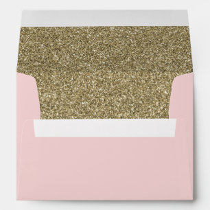 blush and Gold FAUX glitter Envelopes