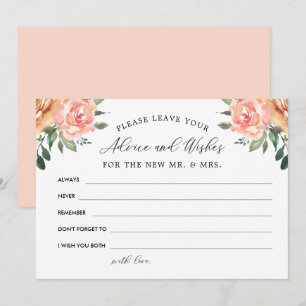 Blush and Gold Floral Advice and Wishes Thank You Card