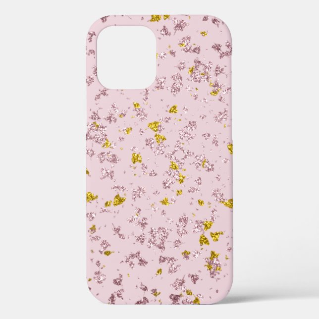 Blush and Gold Glitter Flakes Case-Mate iPhone Case (Back)