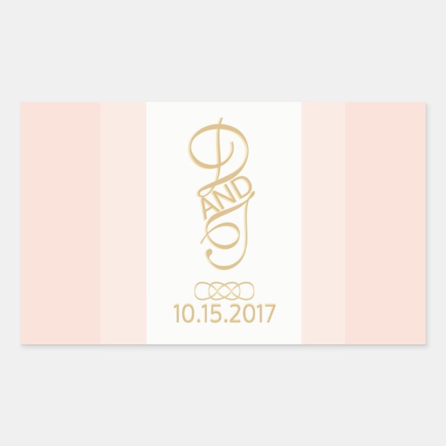 Blush and Gold Rectangle Stickers (Front)