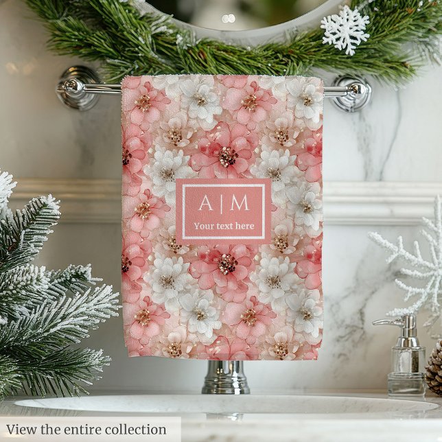 Blush and Gold Towel Trendy Monogram Bathroom (Blush and Gold Towel Trendy Monogram Bathroom)