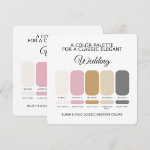 Blush and Gold Wedding Color Palette Card