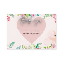 Blush and Greenery Bridal Shower Thank You Card