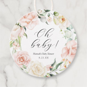 Blush and Greenery Oh Baby  Favour Tags