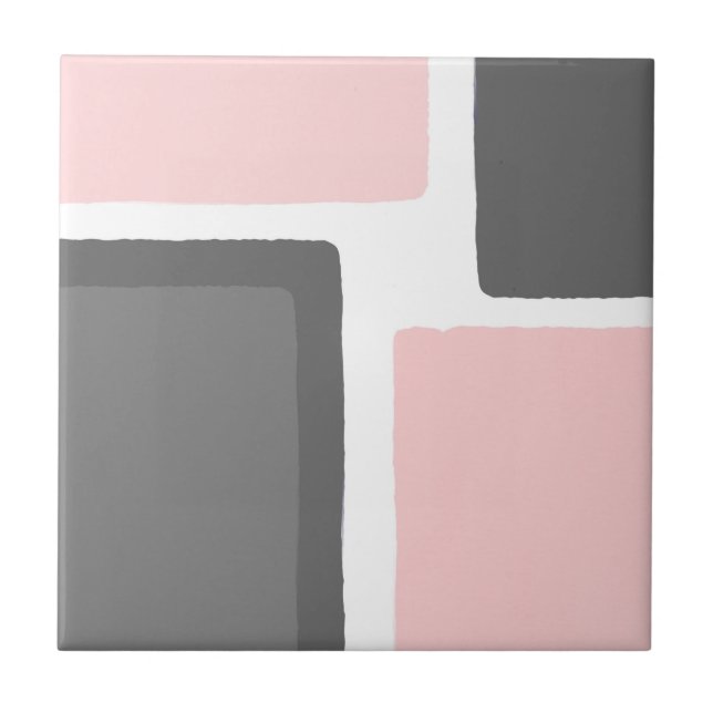 Blush and Grey Minimalist Colour Block Tile (Front)