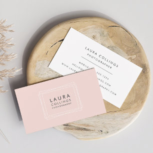 Blush and Grey Modern Geometric Business Card