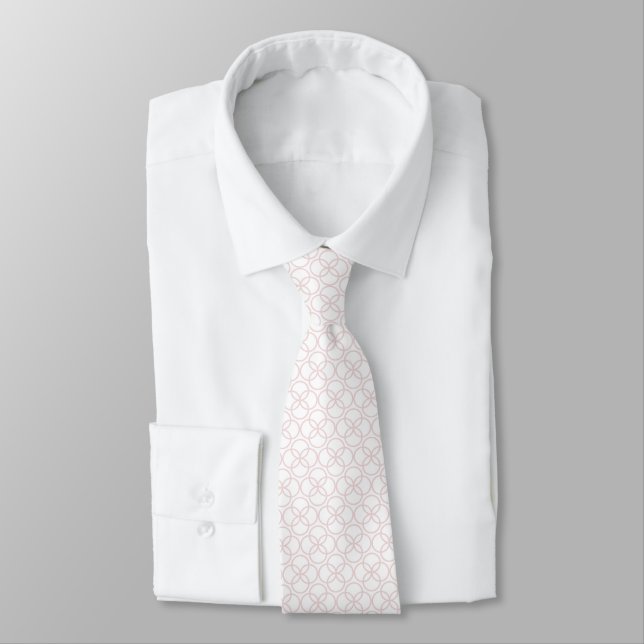 Blush and Grey Overlapping Ellipse Tie (Tied)