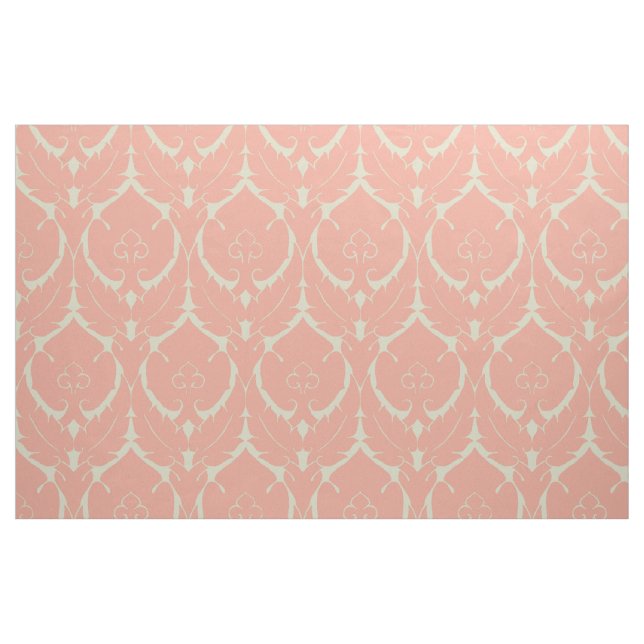 Blush and Ivory Simple Renaissance Damask Fabric (Fat Quarter)