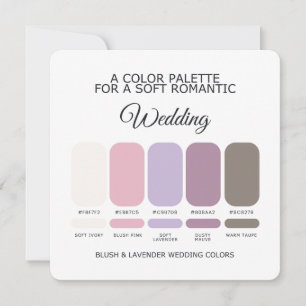 Blush and Lavender Wedding Color Palette Card