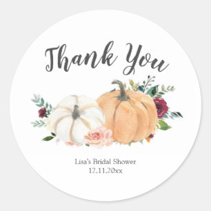 Blush and Marsala Floral Pumpkin Sticker