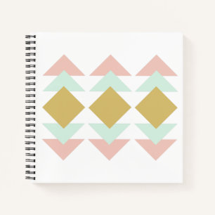 Blush and Mint Modern Geometric Triangle Art Notebook