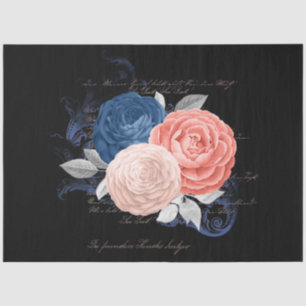 Blush and Navy Floral Ephemera Series Design 11 Tissue Paper